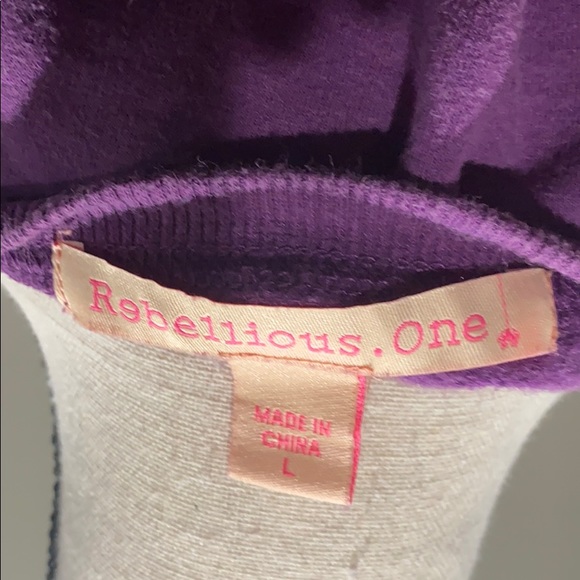 V3-3 Black Purple Crop Hoodie